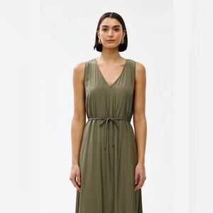 Sleeveless Calvin Klein Olive Maxi Dress